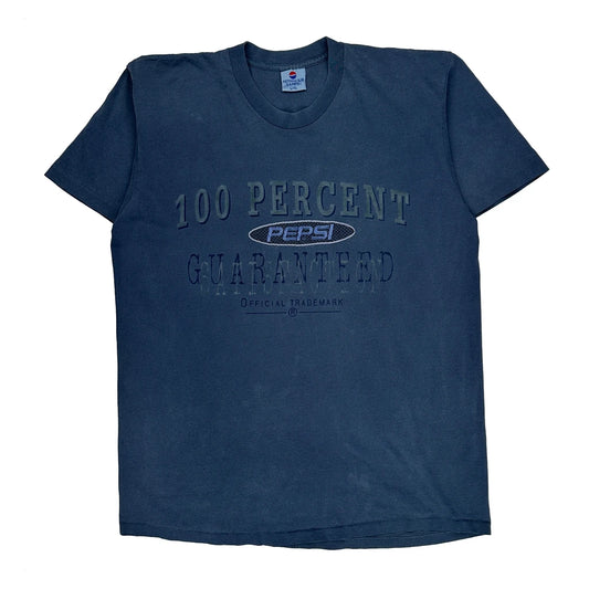 100 Percent Pepsi T-Shirt - Large Blue Cotton