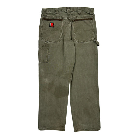 Wrangler Carpenter Trousers - 34W 30L Green Cotton
