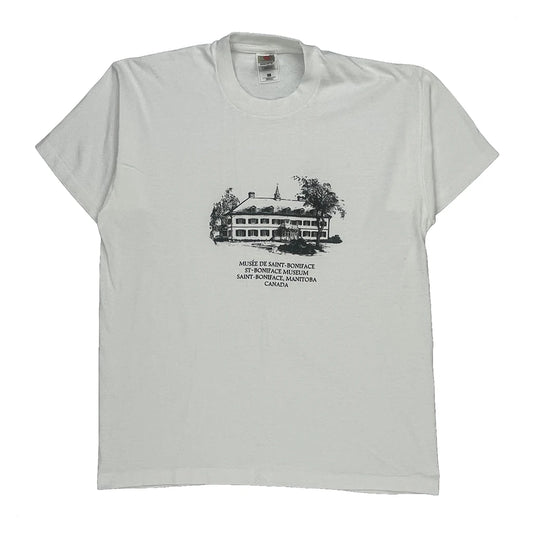 St-Boniface Museum Fruit Of The Loom Graphic T-Shirt - Large White Cotton Blend
