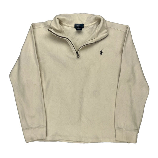 Age 10-12 Polo By Ralph Lauren 1/4 Zip - Large Cream Cotton