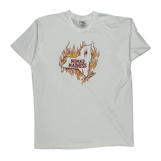 Nomad Madness Fruit Of The Loom Graphic T-Shirt - 2XL White Cotton