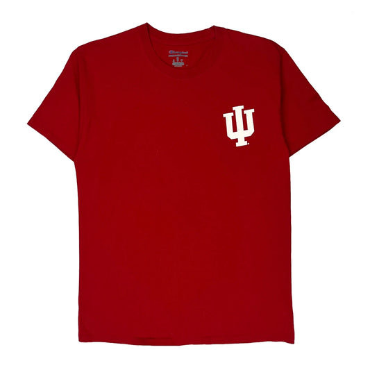 Indiana University Champion College T-Shirt - Medium Red Cotton