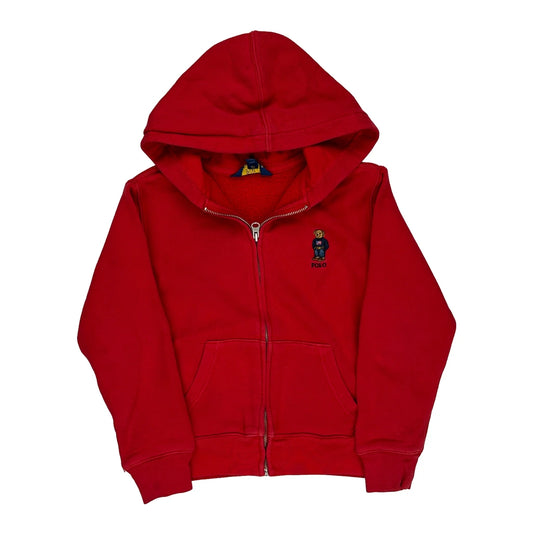 Polo Bear. Age 6-7 Polo By Ralph Lauren Hoodie - Small Red Cotton