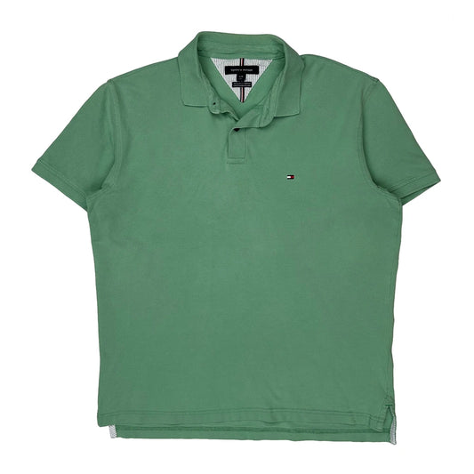 Tommy Hilfiger Polo Shirt - Large Green Cotton
