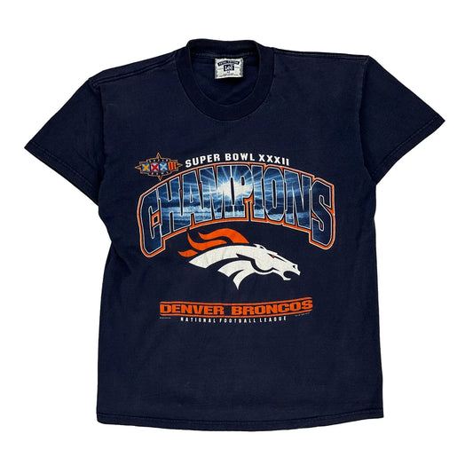 Made In USA Denver Broncos Lee Nfl T-Shirt - Medium Navy Cotton