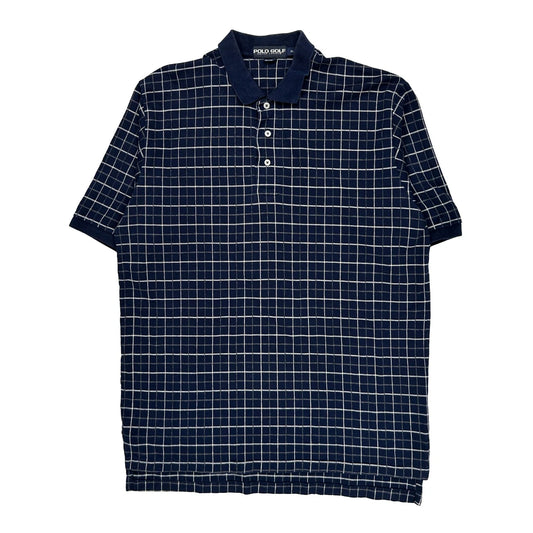 Ralph Lauren Checked Polo Shirt - XL Navy Cotton