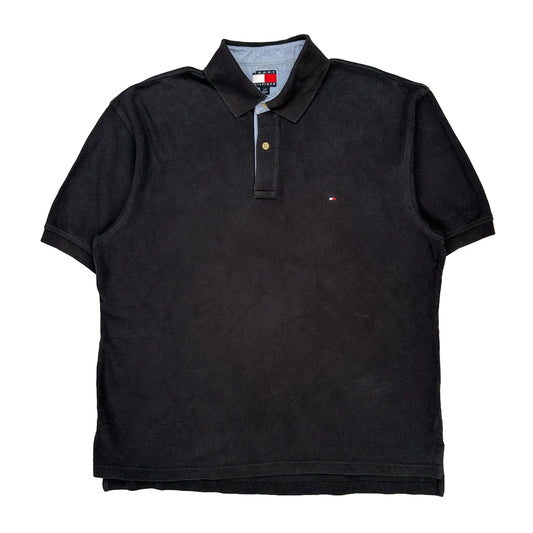 Tommy Hilfiger Polo Shirt - Large Black Cotton