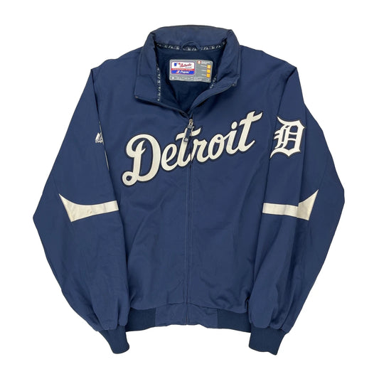 Detroit Tigers Majestic Mlb Jacket - Medium Blue Polyester