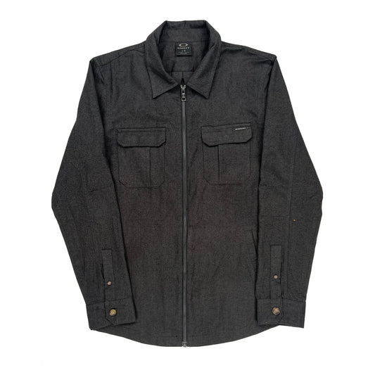Oakley Full Zip Shirt - Large Gray Cotton Blend