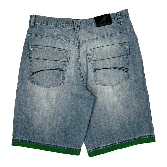 Koman Jeans Baggy Denim Shorts - 36W 11L Light Wash Cotton