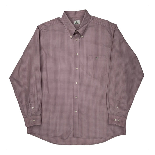 Lacoste Checked Shirt - 2XL Pink Cotton