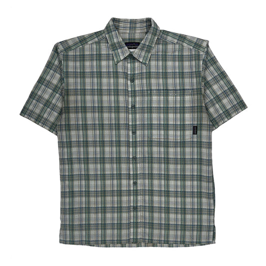 Patagonia Checked Short Sleeve Shirt - XS Green Polyester Blend