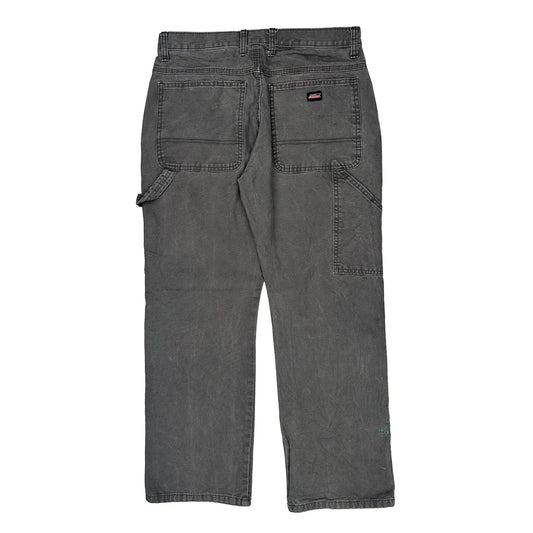 Dickies Double Knee Carpenter Trousers - 32W 29L Grey Cotton