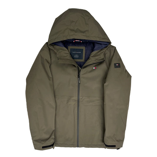 Tommy Hilfiger Waterproof Jacket - Large Khaki Polyester
