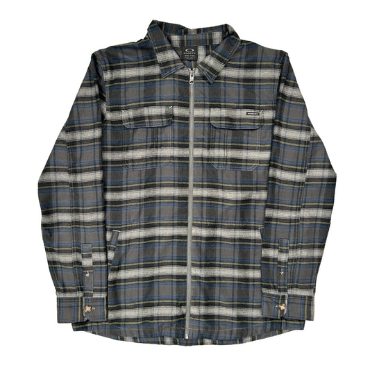 Oakley Checked Flannel Shirt - 2XL Gray Cotton