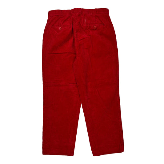 Polo By Ralph Lauren Cord Trousers - 30″ Waist Red Cotton