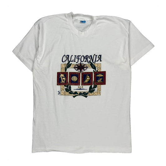 California Graphic T-Shirt - XL White Cotton