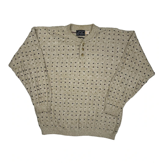 Made In USA Peconic Argyle Jumper - Large Beige Cotton