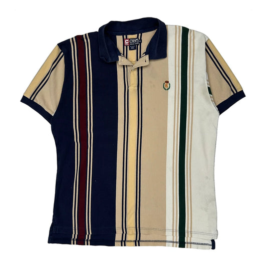 Chaps Ralph Lauren Striped Polo Shirt - XL Beige Cotton