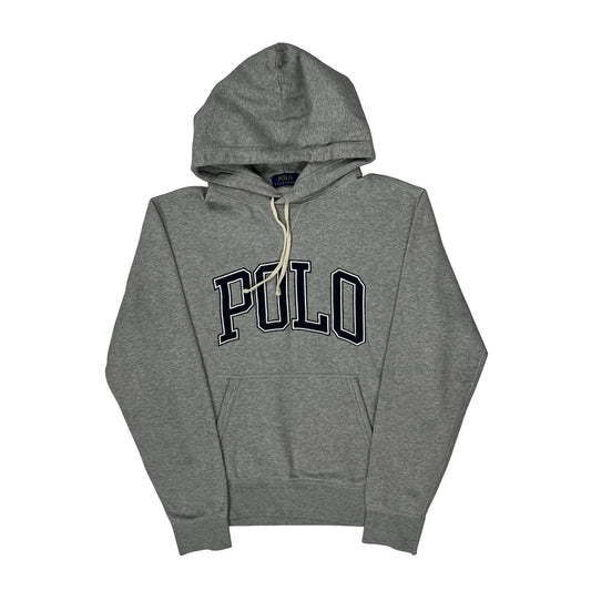 College Style Polo By Ralph Lauren Spellout Hoodie - Medium Grey Cotton Blend