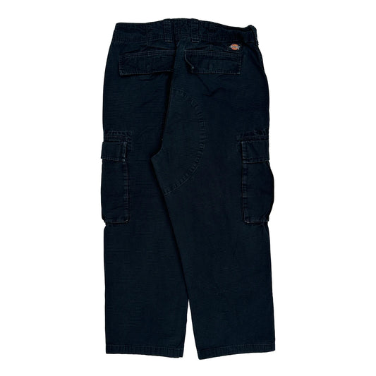 Dickies Cargo Trousers - 32W 25L Black Cotton