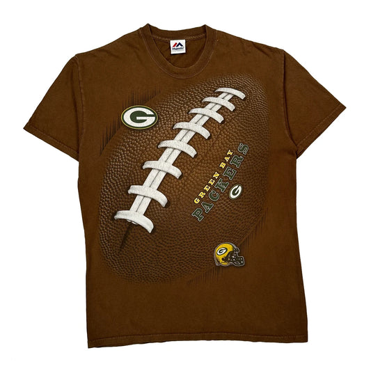 Green Bay Packers Majestic Nfl T-Shirt - Medium Brown Cotton