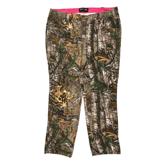 Realtree Camo Cargo Trousers - 38W UK 16 Khaki Cotton Blend