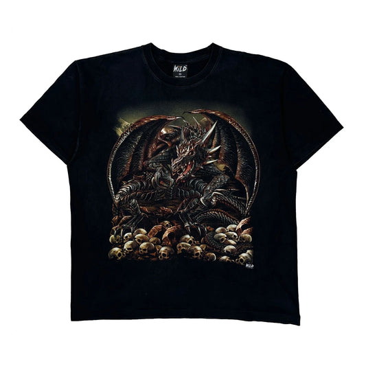 Dragon Wild Single Stitch T-Shirt - XL Black Cotton