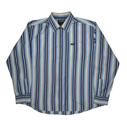 Avirex Striped Shirt - 2XL Blue Cotton