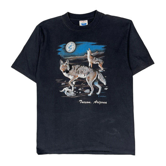 Tucson, Arizona Wild Hare Single Stitch T-Shirt - 2XL Black Cotton Blend