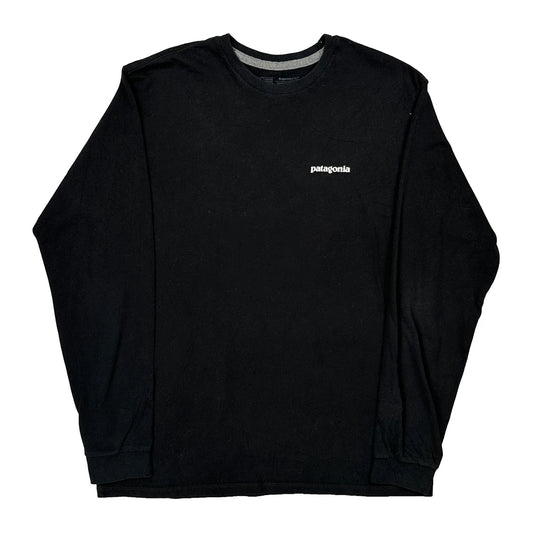 Vintage Responsibili-Tee Patagonia Long Sleeve T-Shirt - Medium Black Cotton Blend