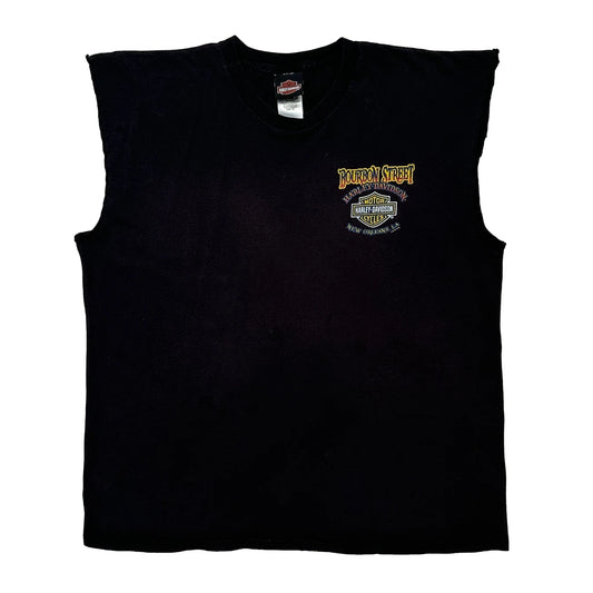 Vintage Bourbon Street Harley Davidson Graphic T-Shirt - XL Black Cotton