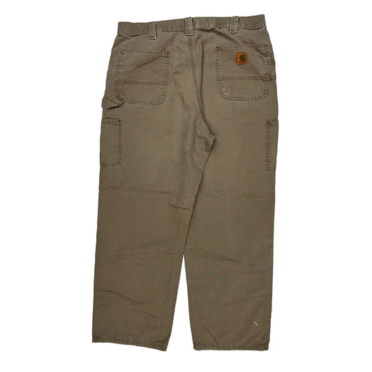 Carhartt Double Knee Carpenter Trousers - 40W 32L Brown Cotton
