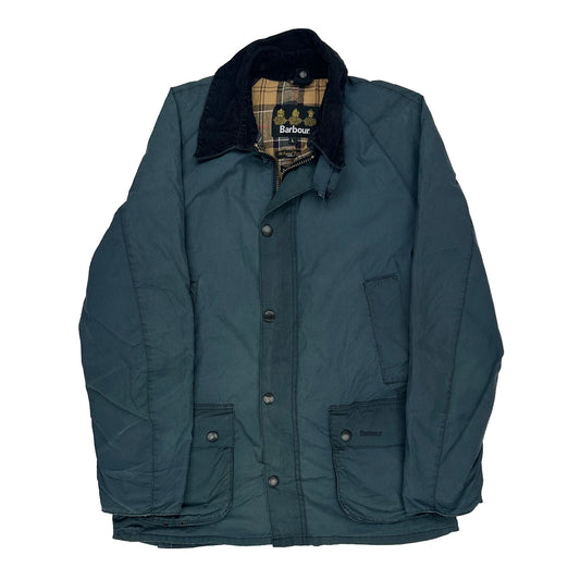 Barbour Checked Wax Jacket - Large Blue Cotton