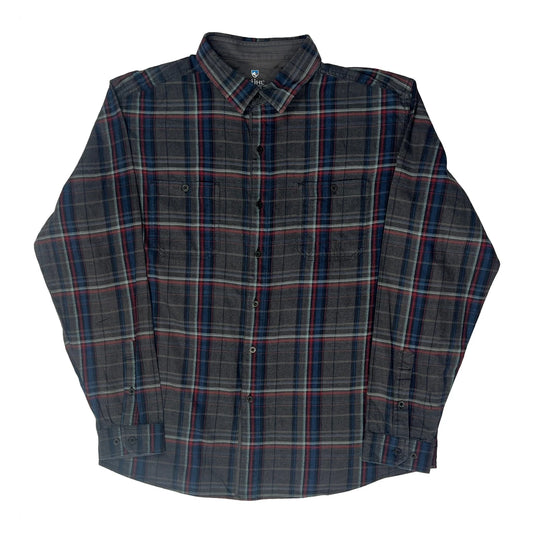 Kuhl Checked Flannel Shirt - Large Grey Cotton
