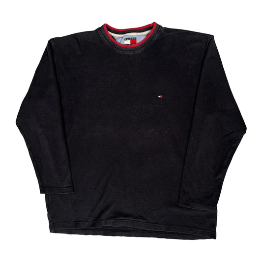 Tommy Hilfiger Long Sleeve T-Shirt - Large Black Cotton