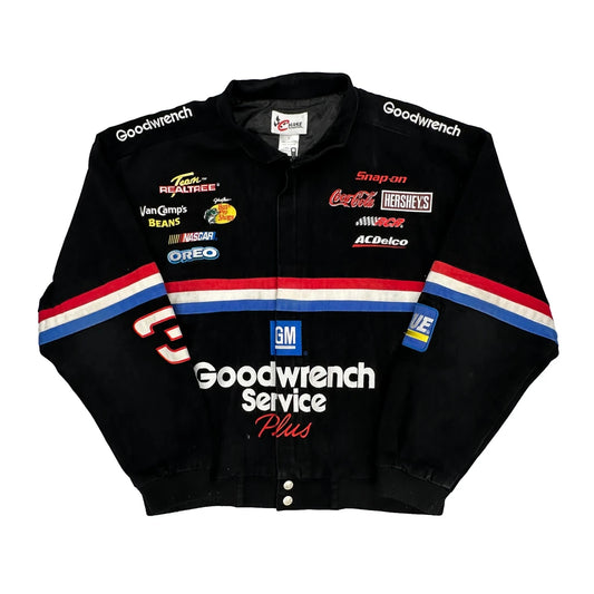 Goodwrench Service Plus Chase Authentics Nascar Bomber Jacket - Large Black Cotton