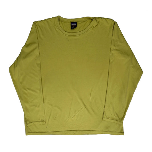 Patagonia Long Sleeve T-Shirt - XL Yellow Polyester