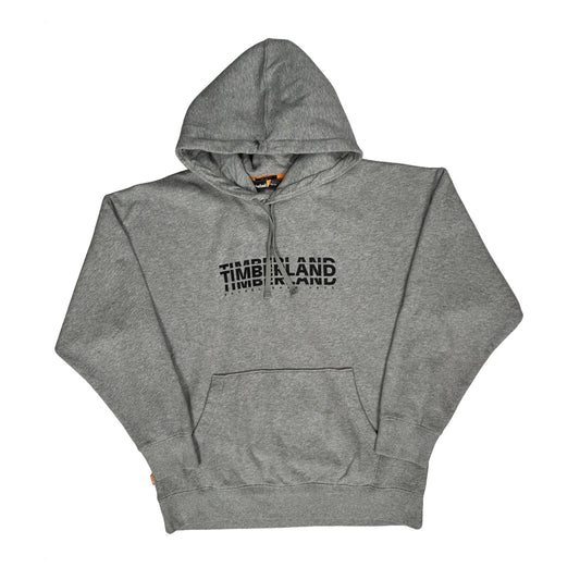 Vintage Timberland Spellout Hoodie - Medium Grey Cotton
