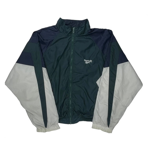 Reebok Track Jacket - Large Grey Polyester