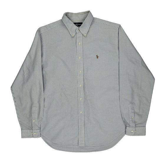 Classic Fit Ralph Lauren Striped Shirt - XL Blue Cotton