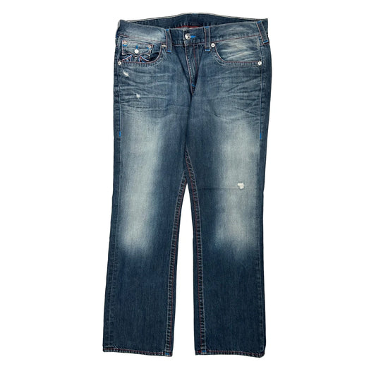 True Religion Contrast Stitch Jeans - 38W 33L Blue Denim