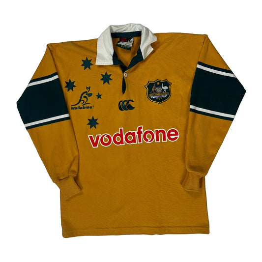 Australia National Team Australian Football Rugby Shirt - Small Yellow Cotton