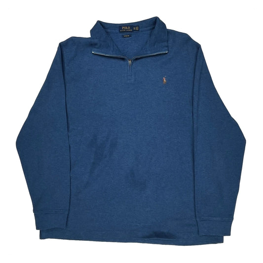 Vintage Polo By Ralph Lauren 1/4 Zip - XL Blue Cotton