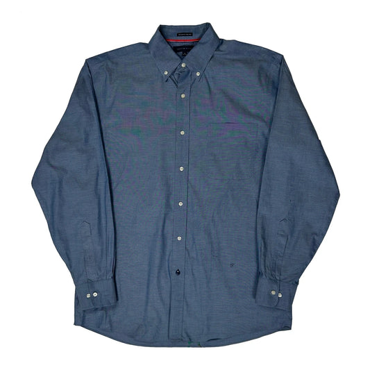 Vintage Tommy Hilfiger Shirt - Large Blue Cotton