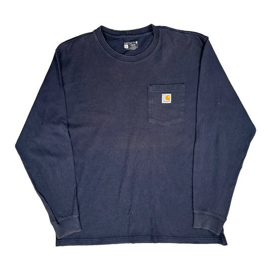 Carhartt Long Sleeve T-Shirt - Large Black Cotton