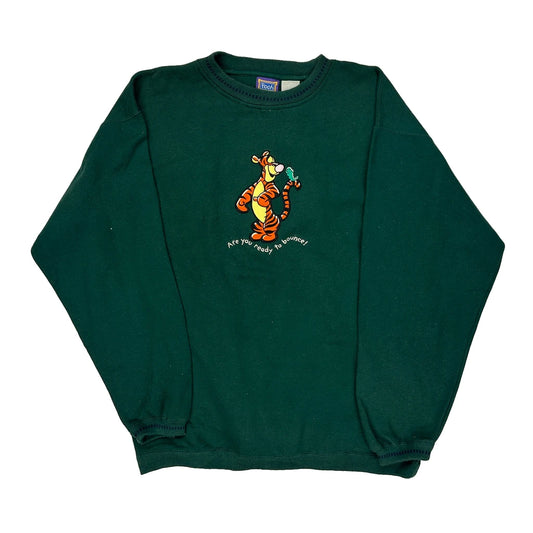 Tigger Disney Cartoon Sweatshirt - XL Green Polyester Blend