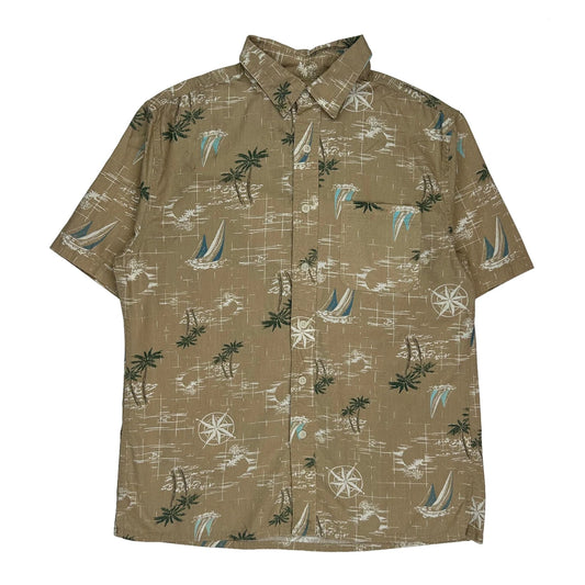 Croft & Barrow Hawaiian Shirt - Medium Brown Cotton