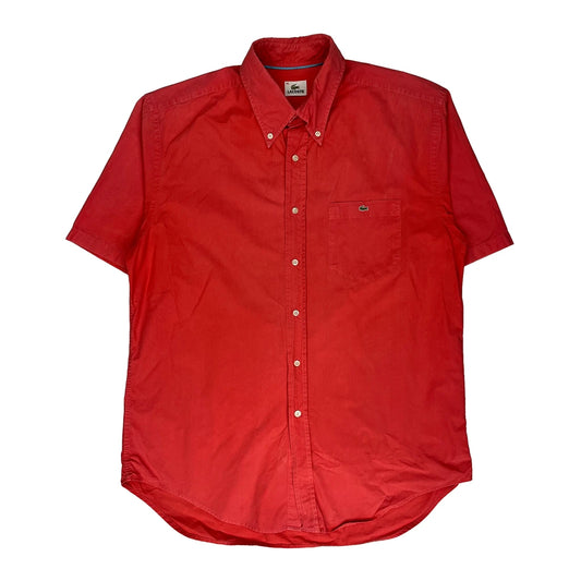 Lacoste Short Sleeve Shirt - Large Red Cotton