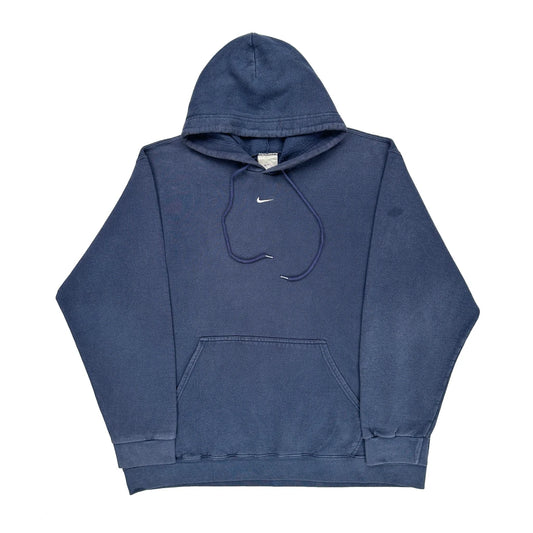 Nike Center Swoosh Hoodie - XL Blue Cotton